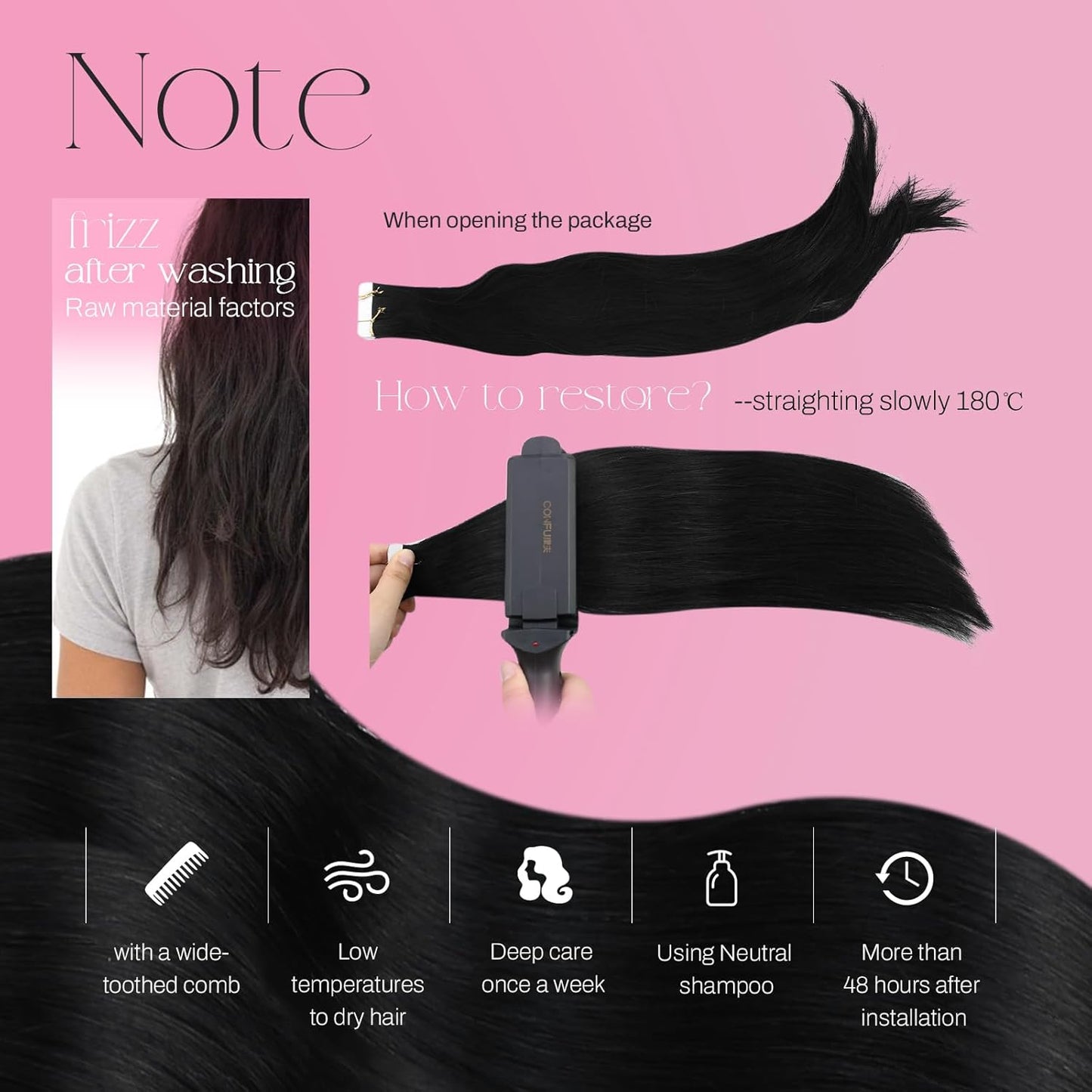 Jet Black Tape in Hair Extensions Human Hair 20Inch Glam Seamless Tape in Extensions Remy Human Hair 20Pieces/50Grams Thin Track Invisible Tape in Human Hair Extensions