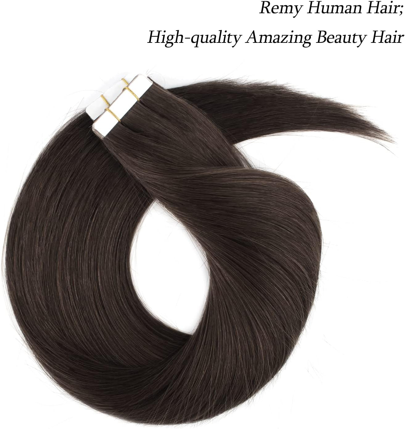 Semi-Permanent Tape Attached Real Remi-Remy Human Tape in Hair Extension 50G-20Pcs Invisible Seamless Reusable Glue in Skin Weft off Black Color 1B 18 Inch