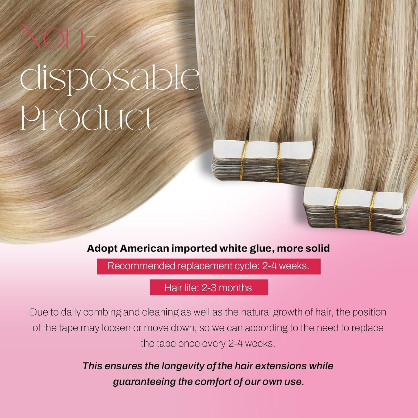 Blonde Tape in Hair Extensions Human Hair Blonde Highlights Hair Extensions for Women Tape Ins Medium Brown with Honey Blonde Invisible Tape Weft Hair Extensions 18 Inch 50G/20Pcs