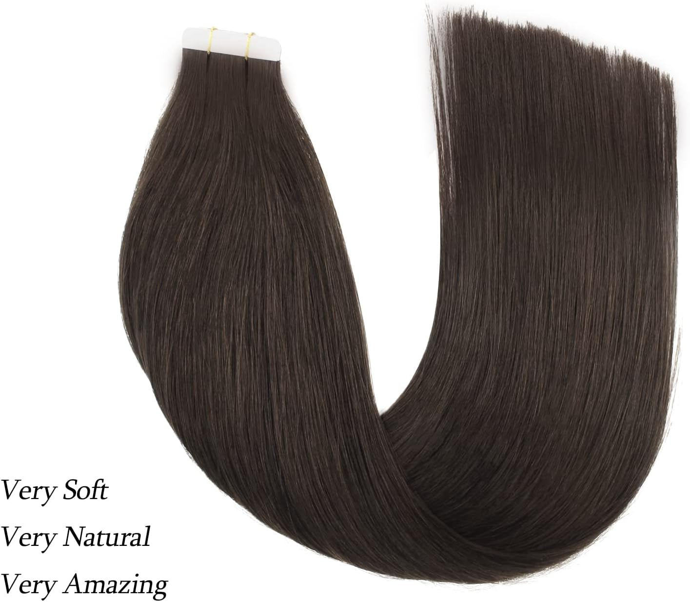 Semi-Permanent Tape Attached Real Remi-Remy Human Tape in Hair Extension 50G-20Pcs Invisible Seamless Reusable Glue in Skin Weft off Black Color 1B 18 Inch