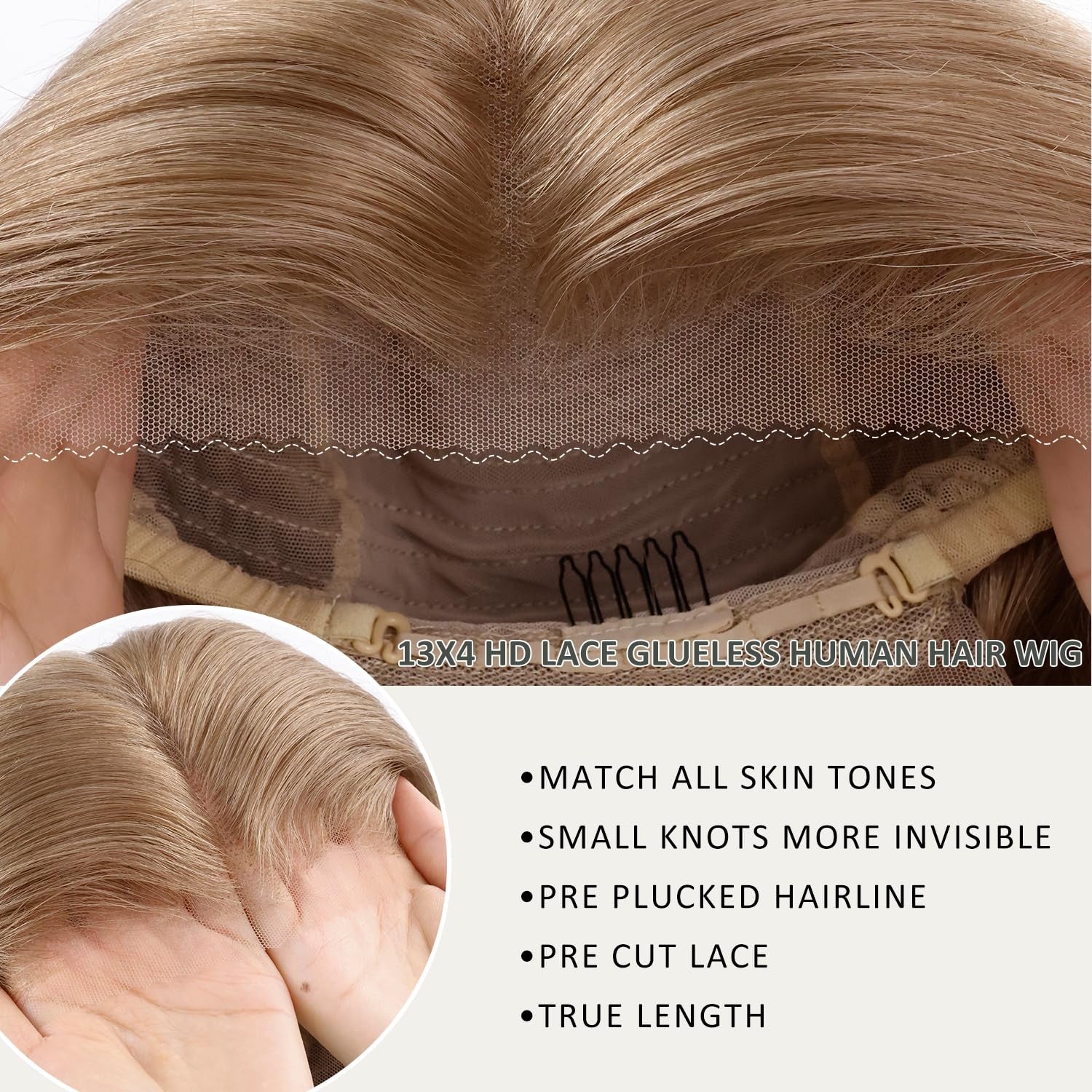 Ash Blonde Human Hair Wigs Short Light Brown Bob Wig 13X4 HD Transparent Lace Frontal Wig 180% Remy Brazilian Hair for Women Preplucked 12 Inches