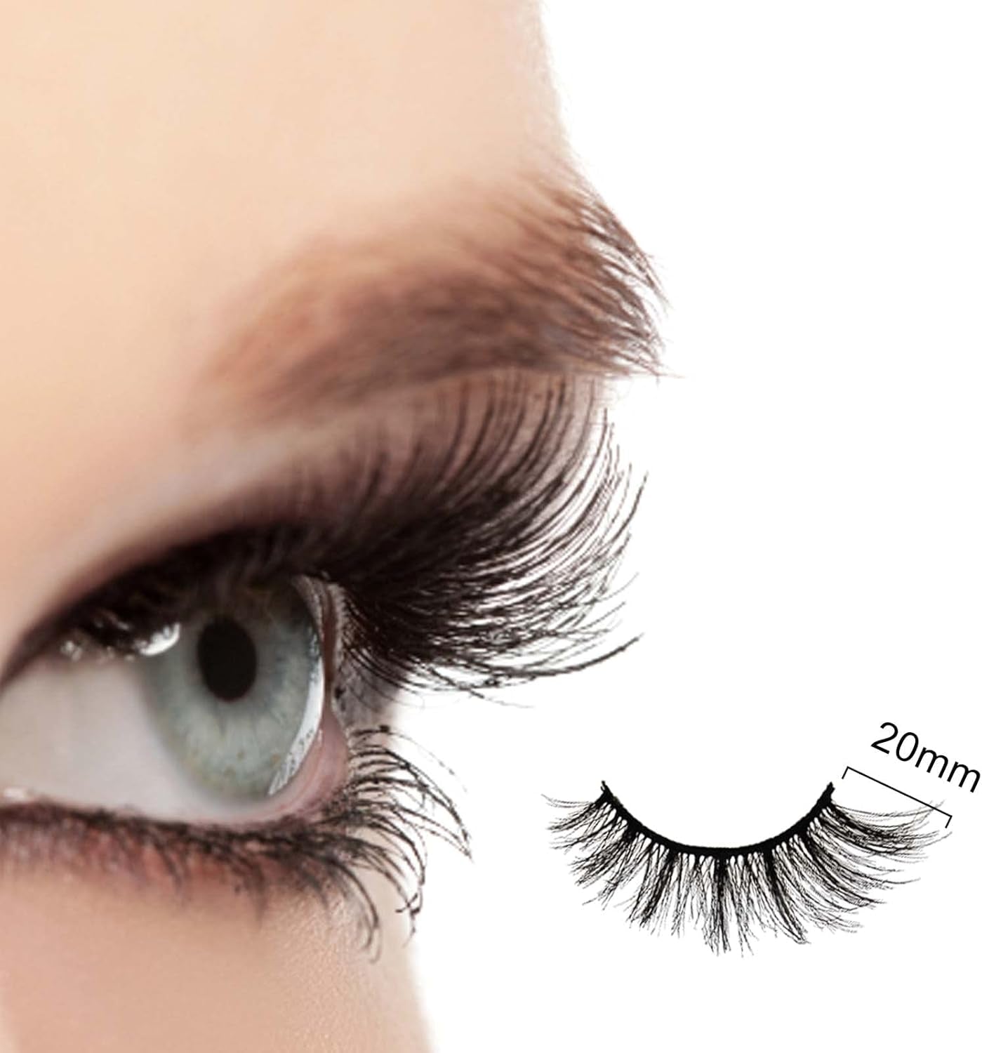 False Eyelashes Faux Mink Eyelashes 20MM Thick Lashes Pack 8 Pairs