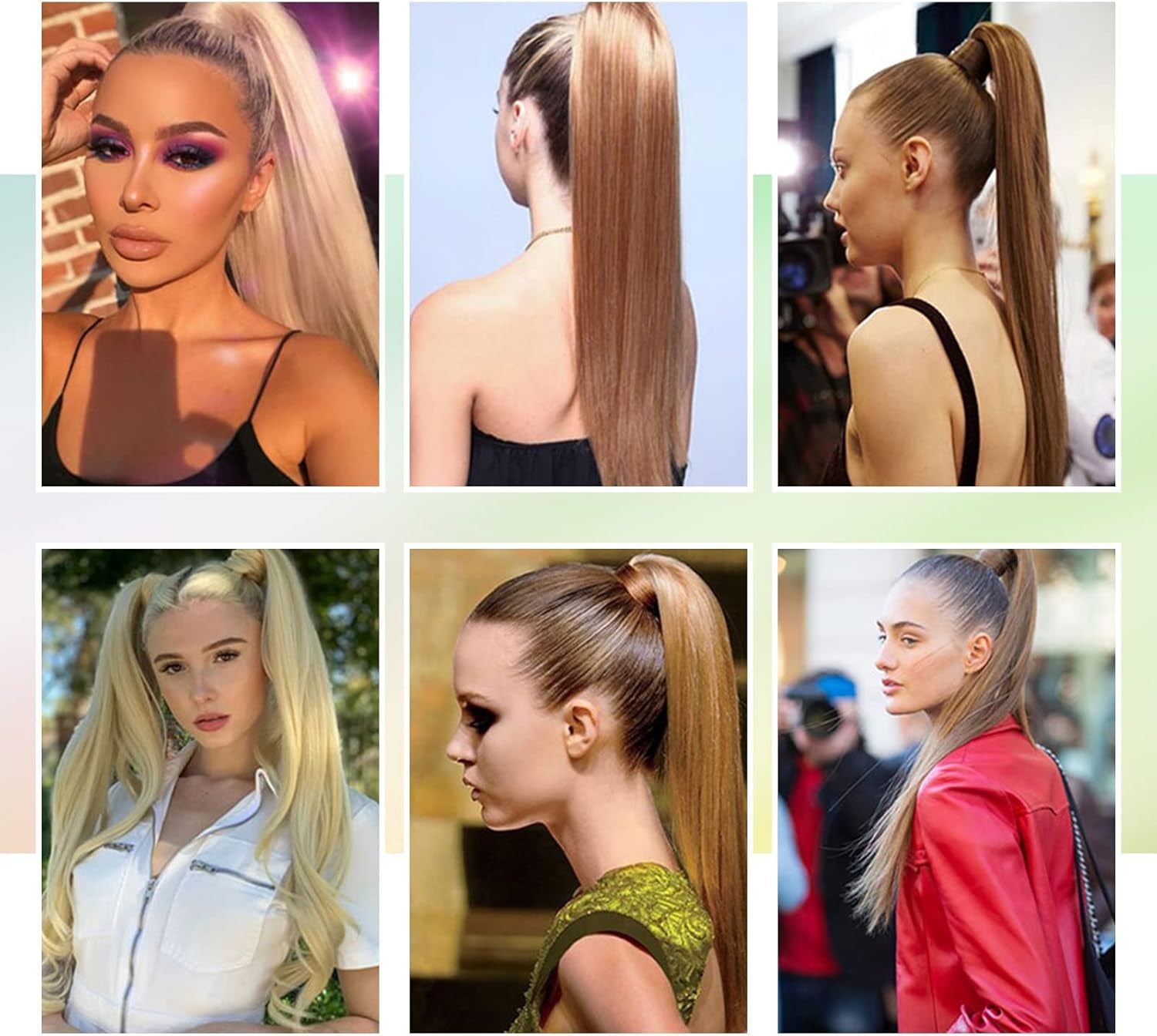 Blonde Ponytail Extension Human Hair Blonde Ponytail Extension for Women Wrap around Human Hair Ponytail Extensions Platinum Blonde 80G/Set 20 Inch