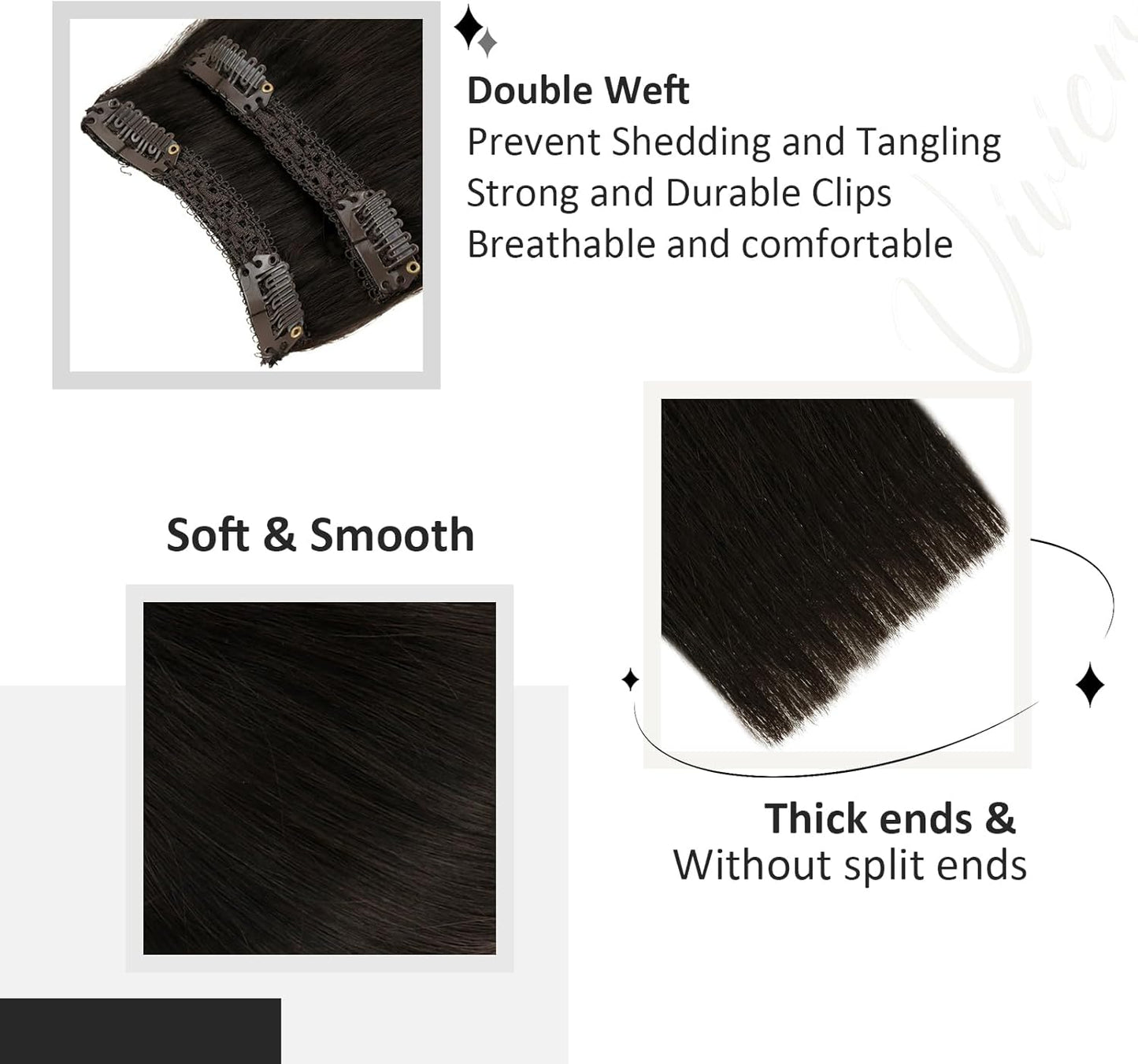 Brown Clip in Hair Extensions Human Hair Brown Human Hair Clip in Extensions Dark Brown Clip in Hair Extensions for Women Full Head 12 Inch #2 80G 7Pcs