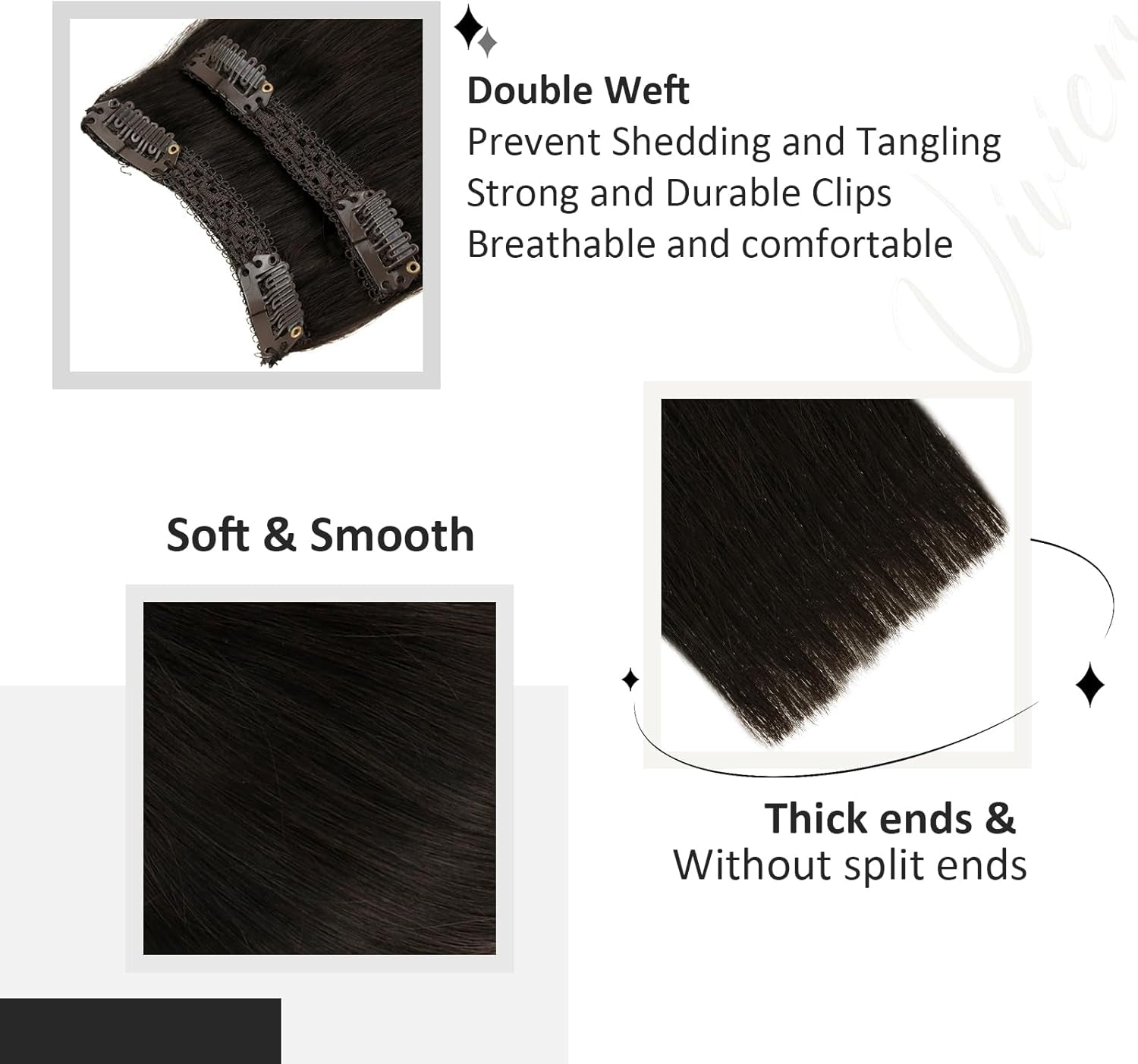 Brown Clip in Hair Extensions Human Hair Brown Human Hair Clip in Extensions Dark Brown Clip in Hair Extensions for Women Full Head 12 Inch #2 80G 7Pcs