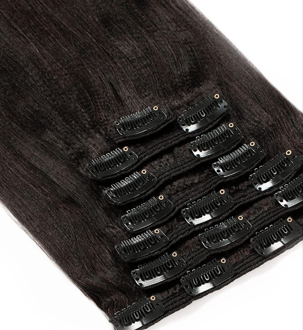 Natural Black - Clip in - Remy Hair - 7 Pieces - 120 Gram per Set - 18 Inch