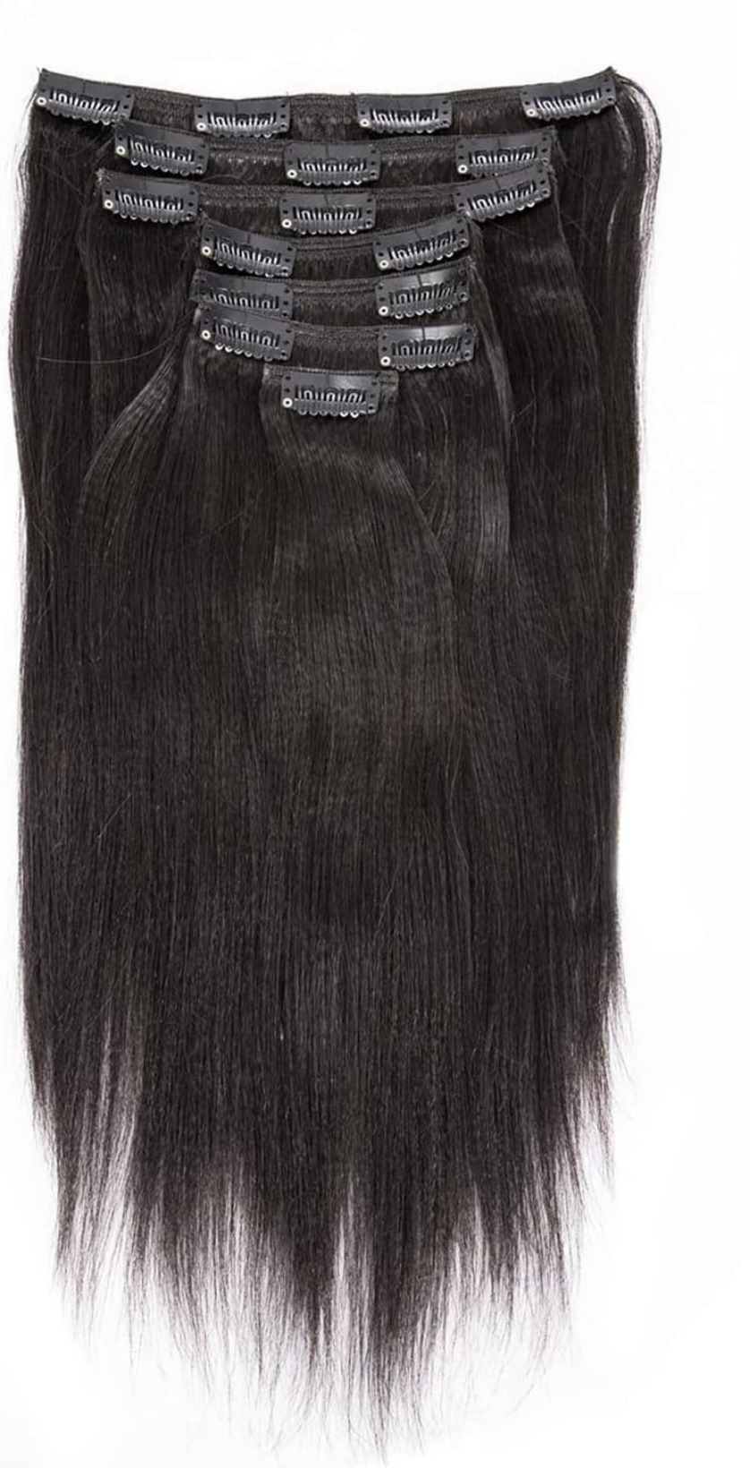 Natural Black - Clip in - Remy Hair - 7 Pieces - 120 Gram per Set - 18 Inch