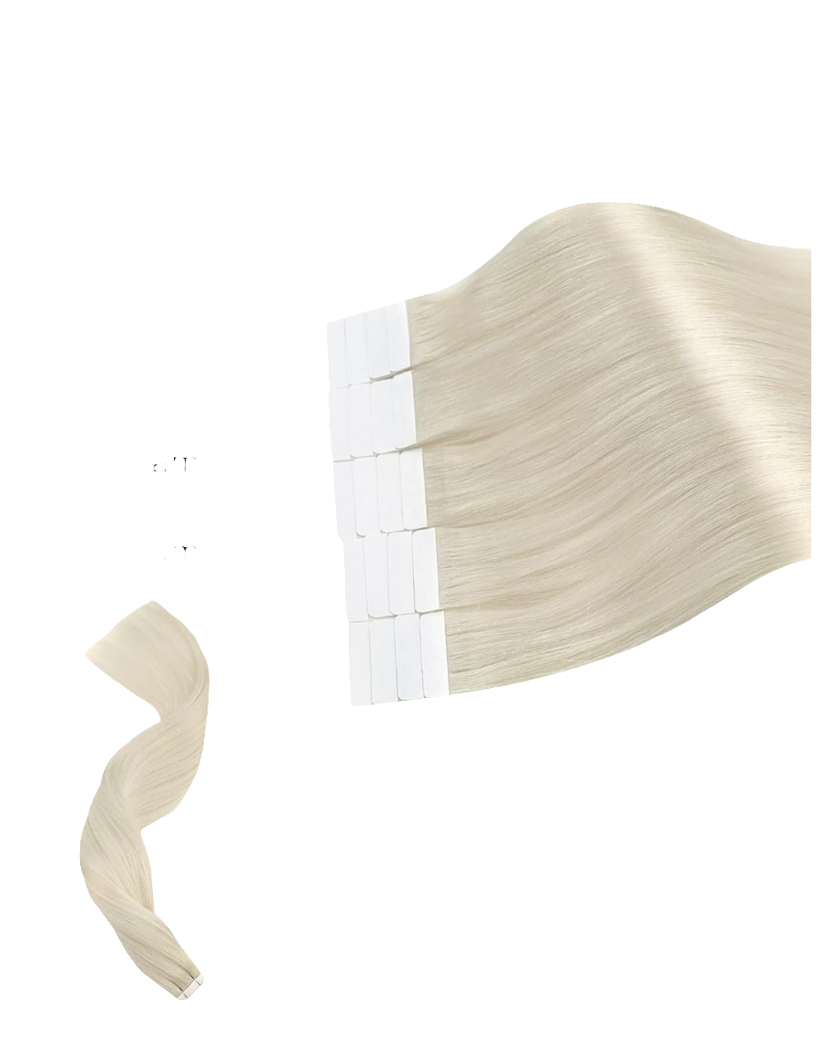 Remy Human Hair Extensions #60A White Blonde Tape in Invisible - 30Grams/20Pcs - Pure Finesse