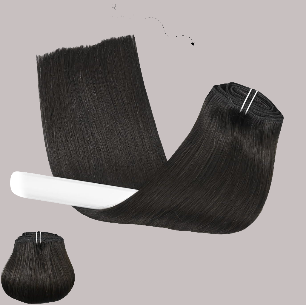 Dark Brown Clip in Extensions, 16 Inch 120G 7Pcs Brown Straight Remy Human Hair - Pure Finesse