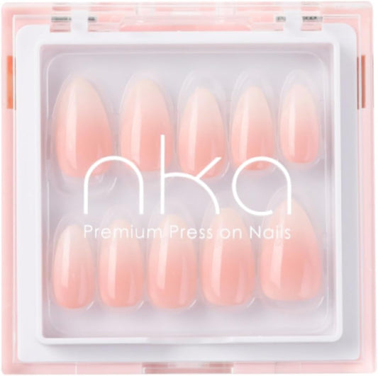 Press on Nails Kit, 30 Premium Quality Reusable Acrylic Fake False Gel Press on Nail Tips, Nude Short Almond-Ombre Vanilla