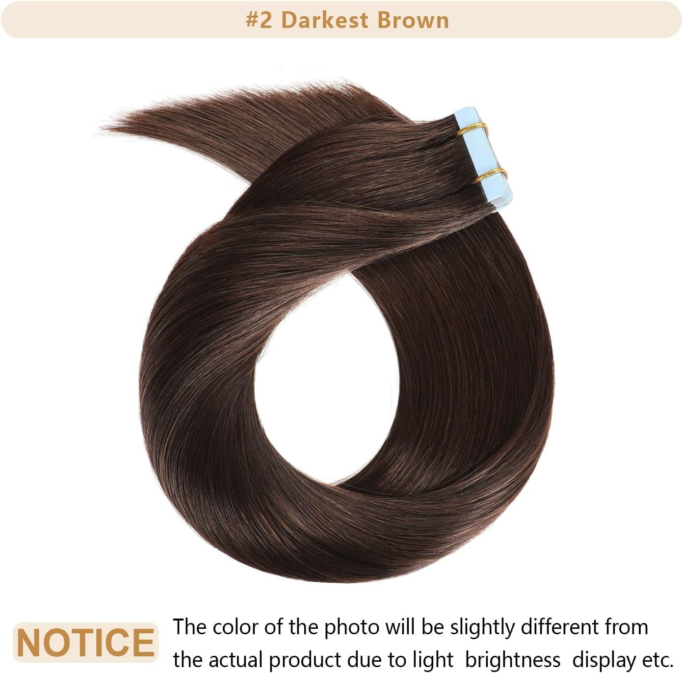 Tape in Human Hair Extensions 16 Inches 20Pcs 40G Silky Straight Tape in Hair Extensions Remy Human Hair #2 Dark Brown Tape in Hair Extensions(16 Inch #2)