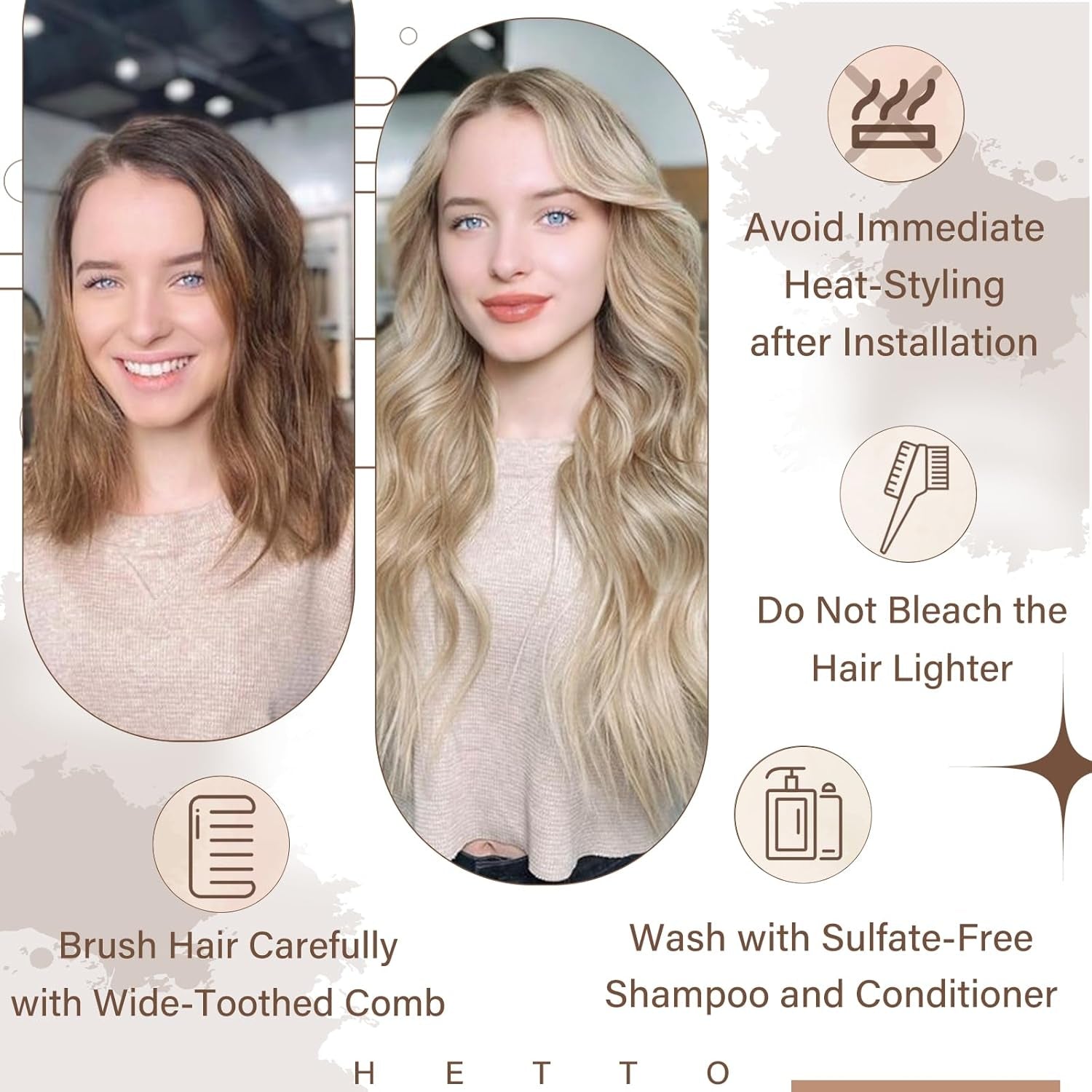 Blonde Weft Hair Extensions Human Hair Sew in Extensions Brazilian Hand Tied Human Hair Bundles #18/613 Blonde Hair Wefts Human Hair Weave 100G 18 Inch