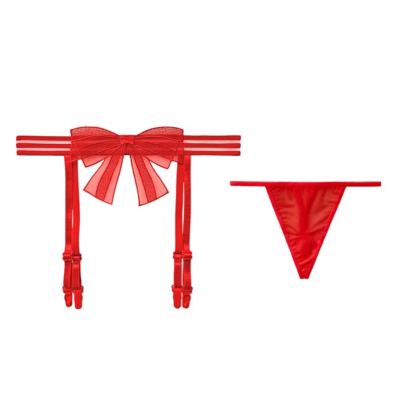Women Sexy Lace Transparent Garters Belt Seamless Intimate Underwear Pearl Massage Panties with Suspender Belt for Stockings